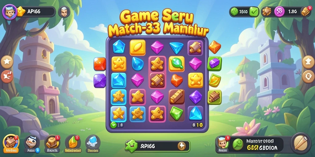 Tampilan gameplay seru API66 di papan Match-3.