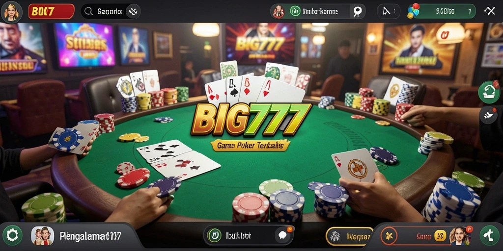 Tampilan gameplay Poker yang mengasyikkan di BIG777.