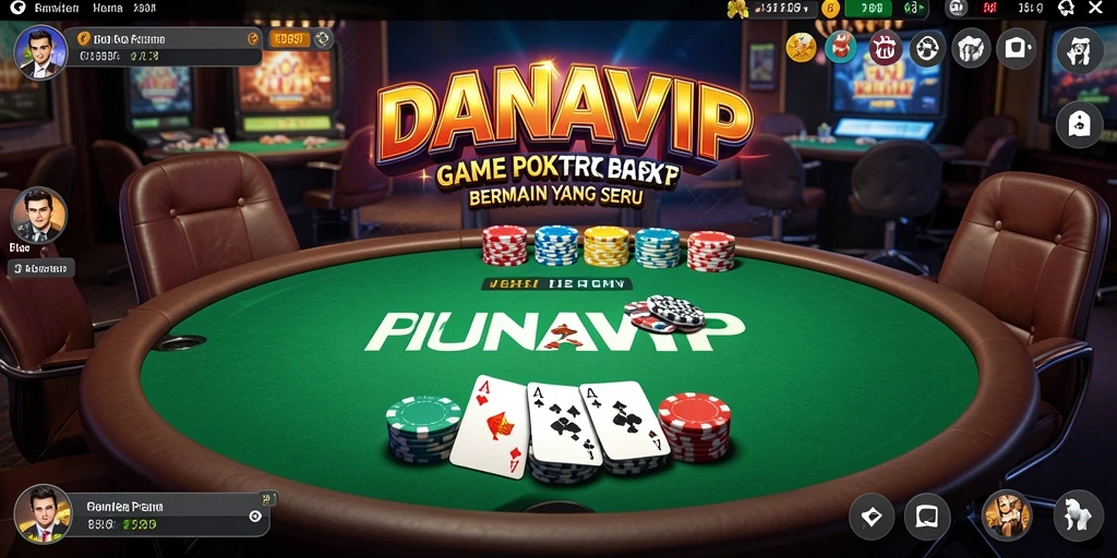Tampilan gameplay Poker yang mendebarkan di DANAVIP.