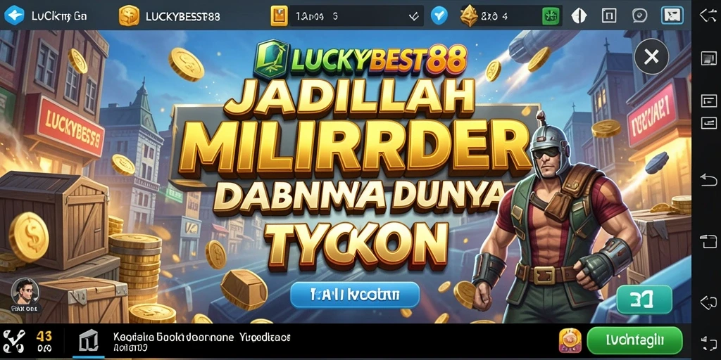 Screenshot gameplay LUCKYBEST88 menunjukkan strategi membangun bisnis yang seru.