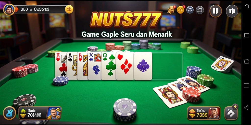 Tampilan gameplay menarik dalam NUTS777 saat bermain Gaple.