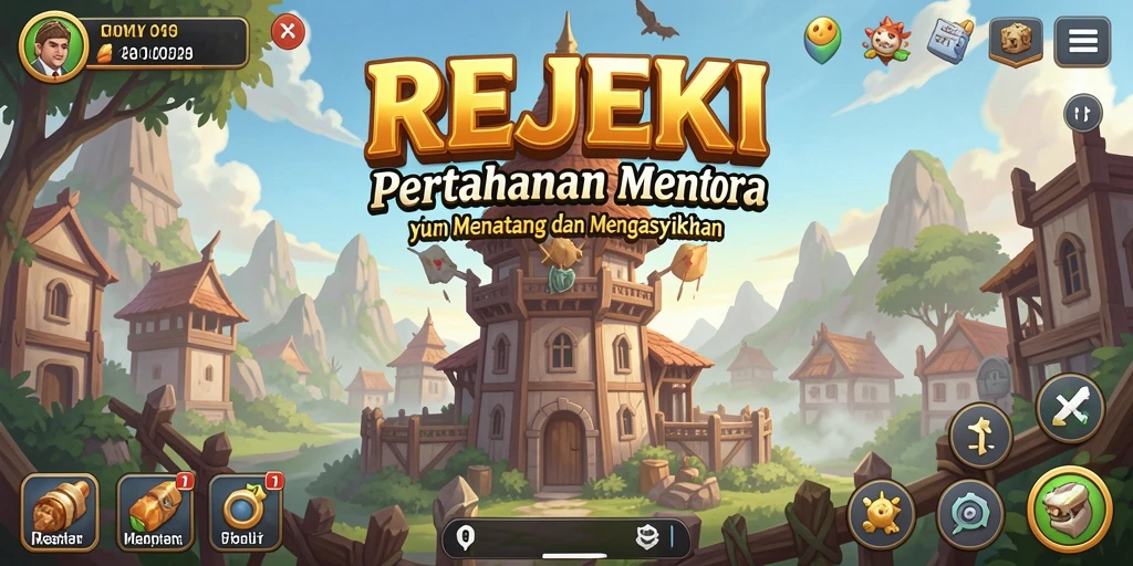 Tampilan menarik dari gameplay Tower Defense REJEKI yang seru.