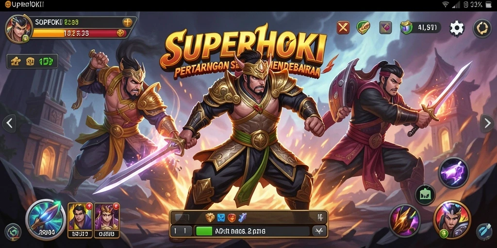 Gameplay seru dan intens di SUPERHOKI dengan aksi pertarungan.
