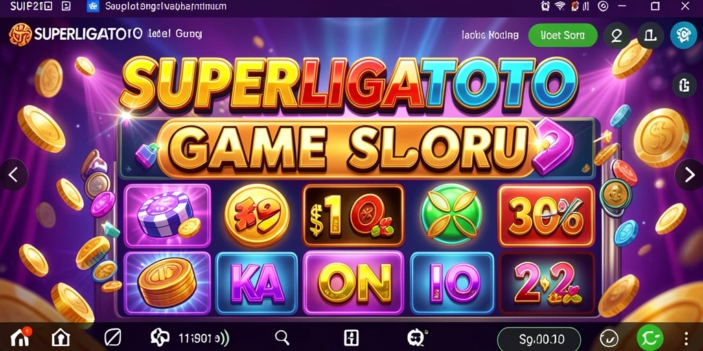Tampilan gameplay SUPERLIGATOTO dengan grafik yang menarik dan fitur Slot yang seru.